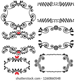 Hand drawn sketched line border wedding art vector illustration