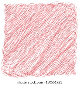 Hand drawn sketched red line background vector