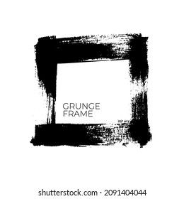 Hand drawn sketched square frame isolated on white background. Typography design vector template. Dirty grunge design frame, border or template for text. Elements for banner, poster, social networks