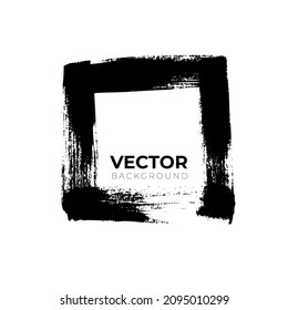 Hand drawn sketched square frame isolated on white background. Typography design vector template. Dirty grunge design frame, border or template for text. Elements for banner, poster, social networks