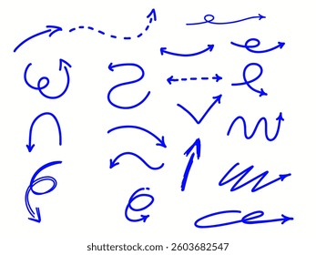 Hand drawn sketches arrow set