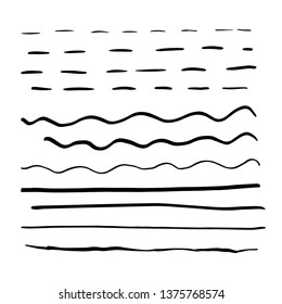 Hand drawn sketches and doodle. Lines, stripes, arrows