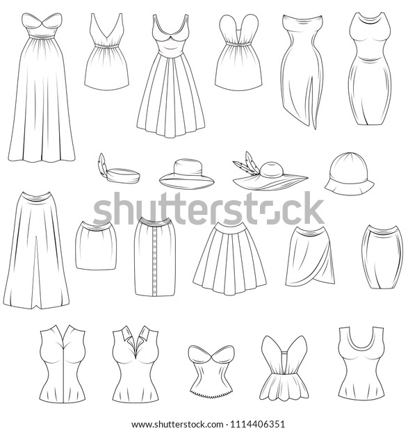 Hand Drawn Sketchy Style Clothing Set Stock Vector (Royalty Free ...