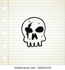 hand drawn skull