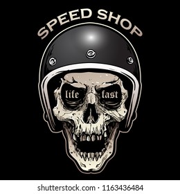 hand drawn of skull bikers