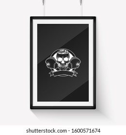 Hand drawn skull with boxing gloves