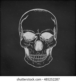 Hand drawn Skull Chalkboard Background