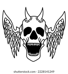 hand drawn skull character design
