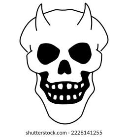 hand drawn skull character design