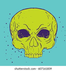 Hand drawn skull cranium. Vector art Illustrations