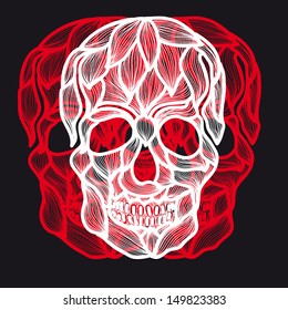 Hand Drawn Skull. Day of The Dead. Halloween.