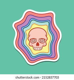hand drawn skull doodle illustration for tattoo stickers poster etc