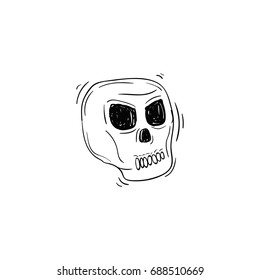 Hand Drawn Skull . Halloween Concept