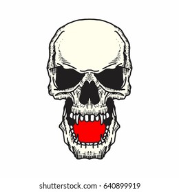 Hand drawn skull head 