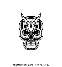 hand drawn skull on isolated white background