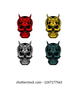 hand drawn skull on isolated white background
