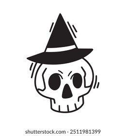 Hand Drawn Skull Outline Illustration