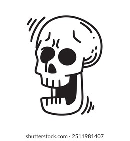 Hand Drawn Skull Outline Illustration