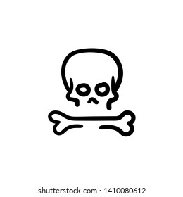 Hand drawn skull. Simple vector icon