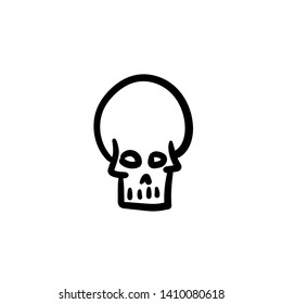 Hand drawn skull. Simple vector icon