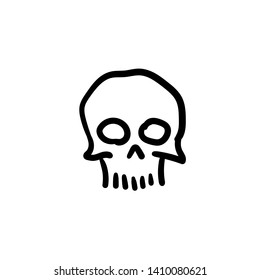 Hand drawn skull. Simple vector icon