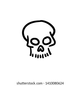 Hand drawn skull. Simple vector icon