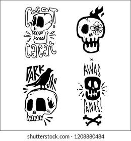 Hand Drawn Skull Sticker