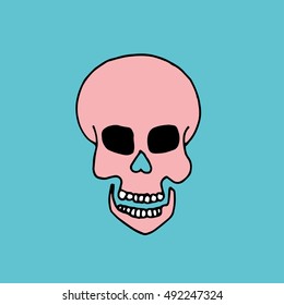 Hand drawn skull vector illustration.
