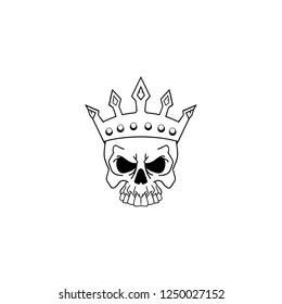 hand drawn skull vector on isolated white background