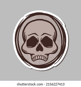 hand drawn skull vintage doodle illustration for tattoo stickers poster etc