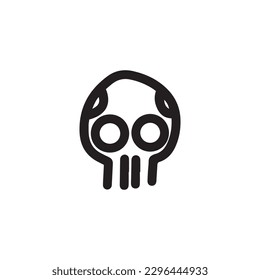 Calavera dibujada a mano,ilustración vectorial eps 10 