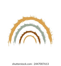 Hand drawn sky rainbow.Texture abstract stripes.Vector modern design in boho style.