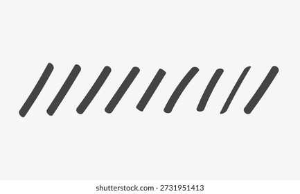 Hand drawn slash lines. Brush paint graphic. Border footer background. Vector