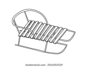 Hand drawn sled vector sketch