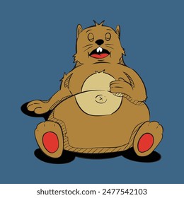 hand drawn sleeping capybara character illustration
