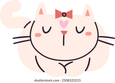 Ilustración vectorial de gato dormido dibujado a mano