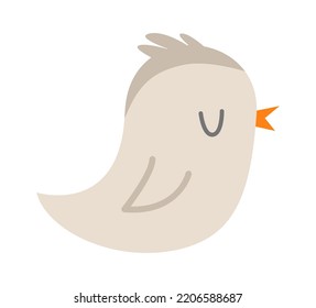 Hand drawn sleeping chick. Vector illustration