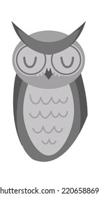 Hand drawn sleeping owl. Vector illustration