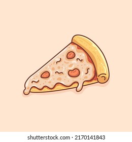 Hand Drawn Slice of Pizza Illustration