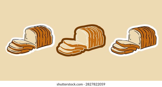 Hand Drawn Sliced Bread Vector Illustration