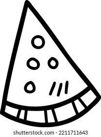Hand Drawn sliced watermelon illustration isolated on background