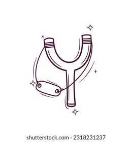 Hand Drawn Slingshot. Doodle Vector Sketch Illustration