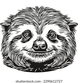 Hand drawn Sloth on a white background, Sloths
