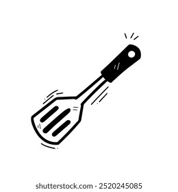 Hand Drawn Slotted Spoon Illustration. Doodle Vector. Isolated on White Background - EPS 10 Vector