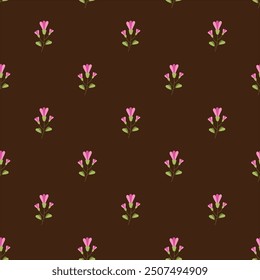 Hand drawn small flowers seamless pattern design in background .