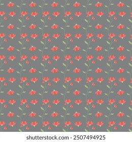 Hand drawn small flowers seamless pattern design in background .
