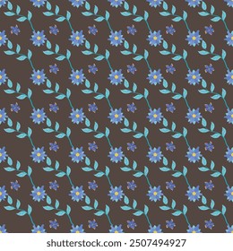 Hand drawn small flowers seamless pattern design in background .