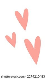 Hand drawn small hearts shape flat icon. Vector illustration