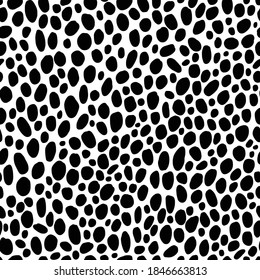 Hand Drawn Small Polka Dot Seamless Luxury Background Pattern. Vector Handmade Polka Dots Black and White Medium Dotted Elements