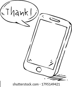 Hand drawn of Smart Phone, vector illustration
